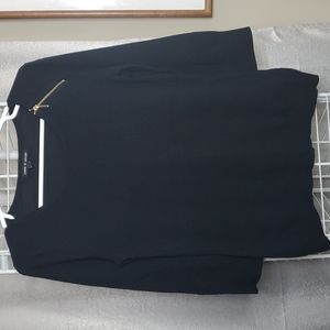 Cable & Gauge Black Sweater with Shoulder Zipper Woman's Size Small NWOT